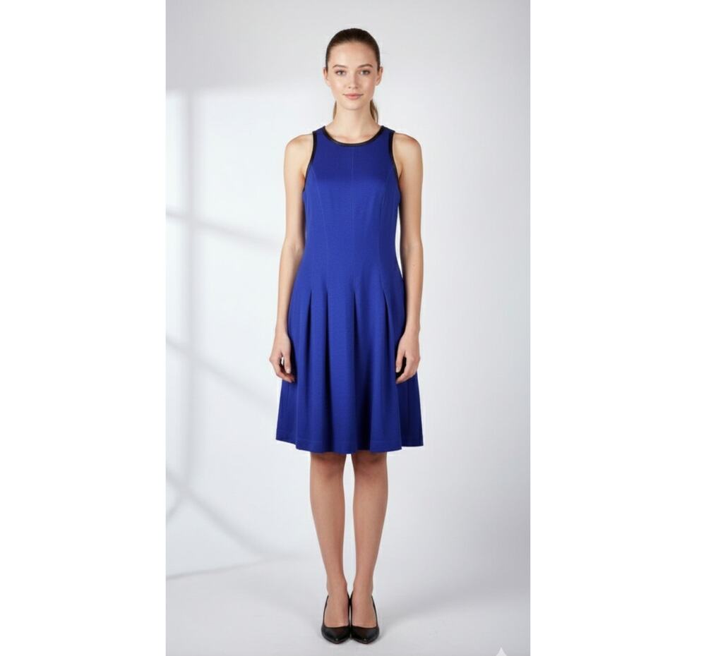 Banana Republic Collection Blue Box Pleat Dress - Size 6 - Fit & Flare